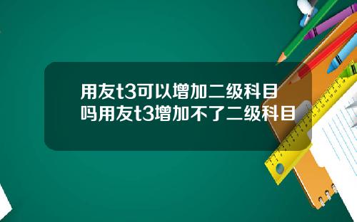 用友t3可以增加二级科目吗用友t3增加不了二级科目