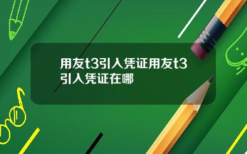 用友t3引入凭证用友t3引入凭证在哪
