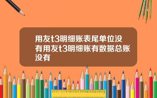 用友t3明细账表尾单位没有用友t3明细账有数据总账没有