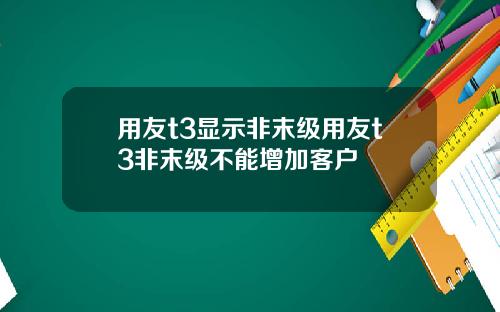 用友t3显示非末级用友t3非末级不能增加客户