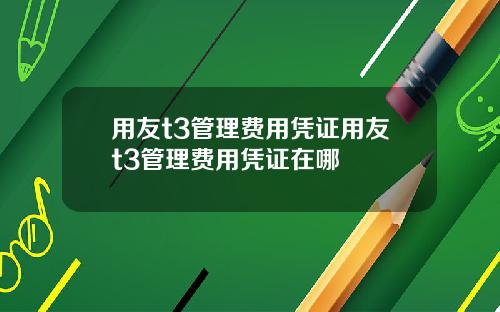 用友t3管理费用凭证用友t3管理费用凭证在哪