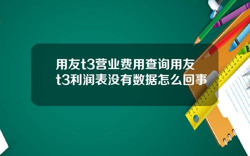 用友t3营业费用查询用友t3利润表没有数据怎么回事