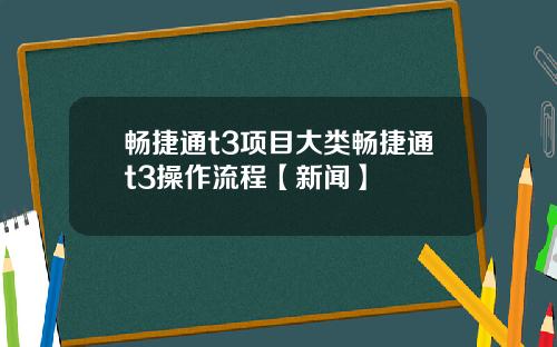 畅捷通t3项目大类畅捷通t3操作流程【新闻】