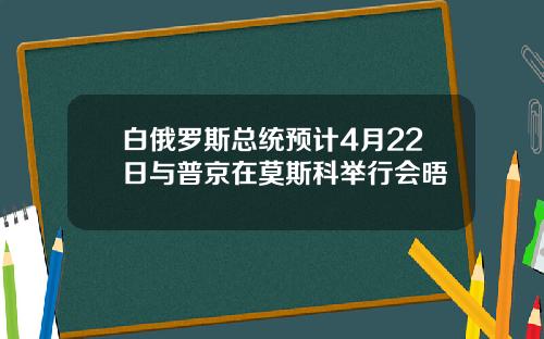 白俄罗斯总统预计4月22日与普京在莫斯科举行会晤
