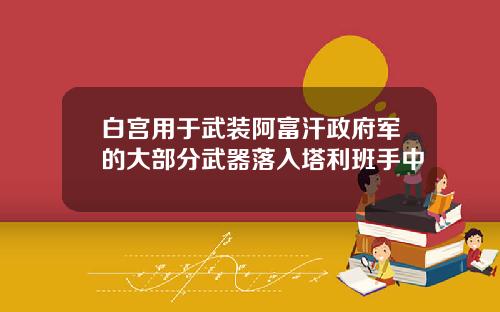 白宫用于武装阿富汗政府军的大部分武器落入塔利班手中