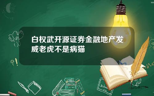 白权武开源证券金融地产发威老虎不是病猫