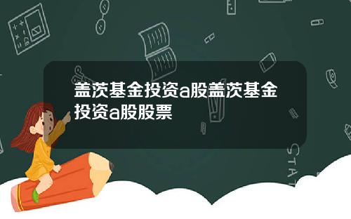 盖茨基金投资a股盖茨基金投资a股股票