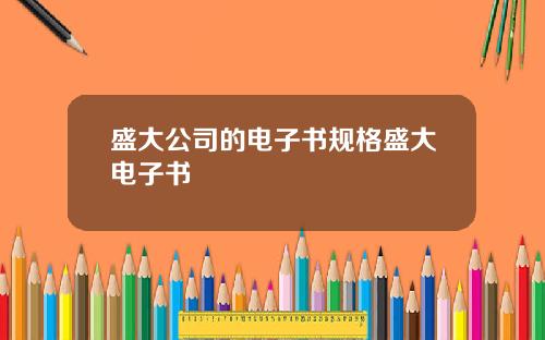 盛大公司的电子书规格盛大电子书