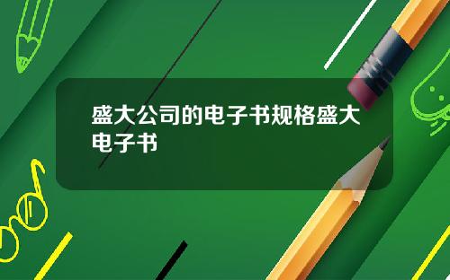 盛大公司的电子书规格盛大电子书
