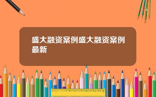 盛大融资案例盛大融资案例最新