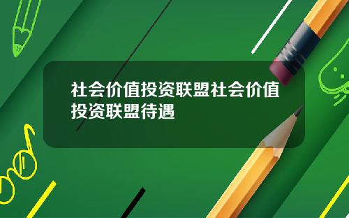 社会价值投资联盟社会价值投资联盟待遇