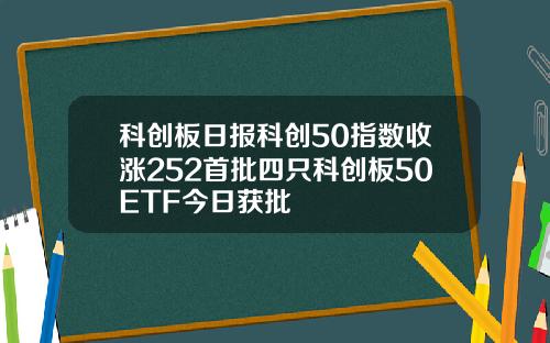 科创板日报科创50指数收涨252首批四只科创板50ETF今日获批