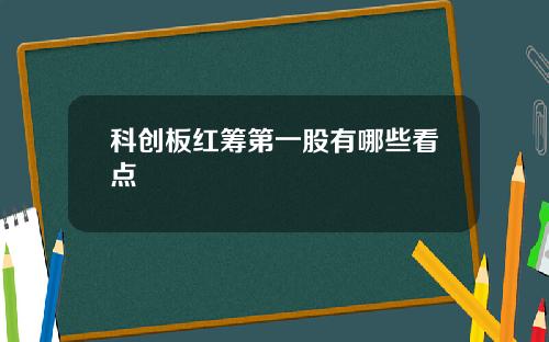 科创板红筹第一股有哪些看点