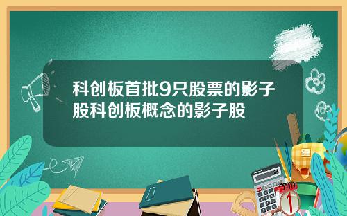 科创板首批9只股票的影子股科创板概念的影子股