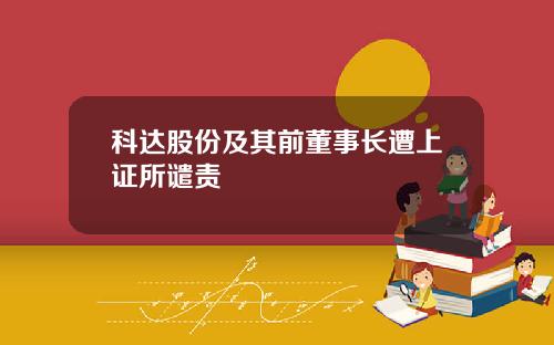 科达股份及其前董事长遭上证所谴责