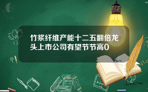 竹浆纤维产能十二五翻倍龙头上市公司有望节节高0