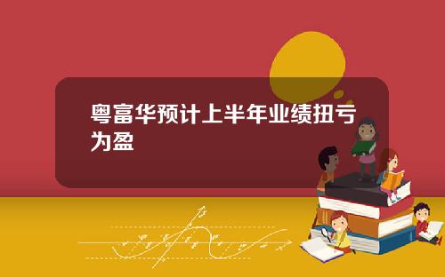 粤富华预计上半年业绩扭亏为盈