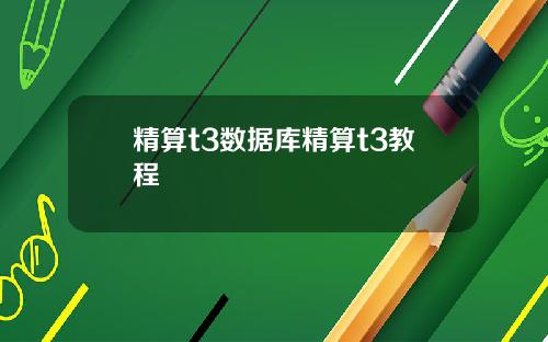 精算t3数据库精算t3教程