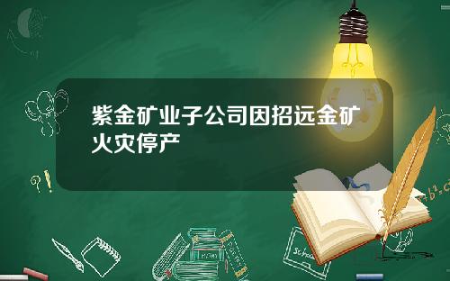 紫金矿业子公司因招远金矿火灾停产