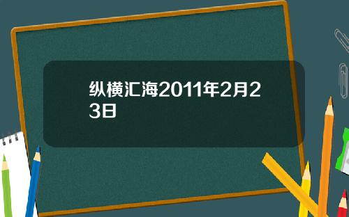 纵横汇海2011年2月23日