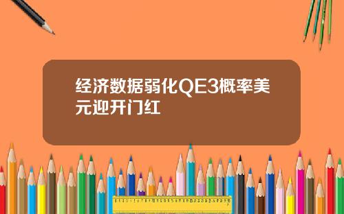 经济数据弱化QE3概率美元迎开门红