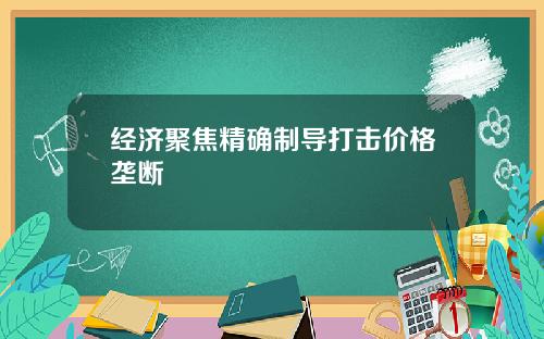 经济聚焦精确制导打击价格垄断