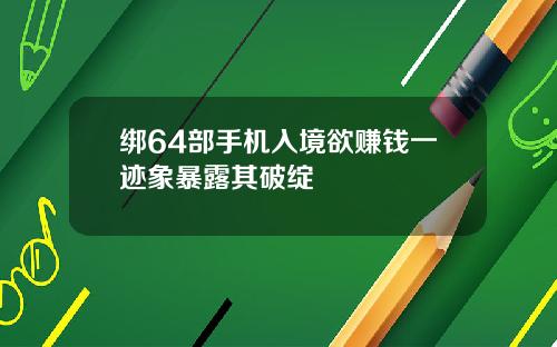 绑64部手机入境欲赚钱一迹象暴露其破绽