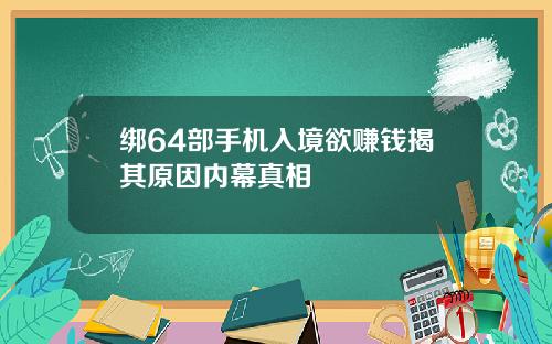 绑64部手机入境欲赚钱揭其原因内幕真相