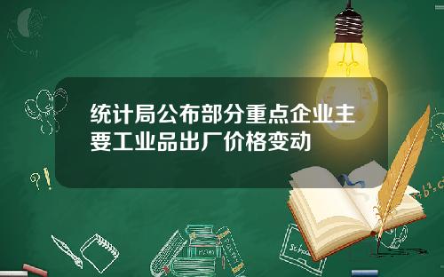统计局公布部分重点企业主要工业品出厂价格变动