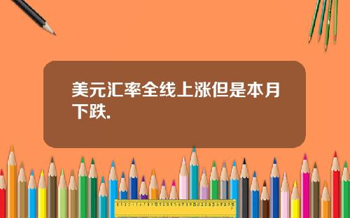 美元汇率全线上涨但是本月下跌.