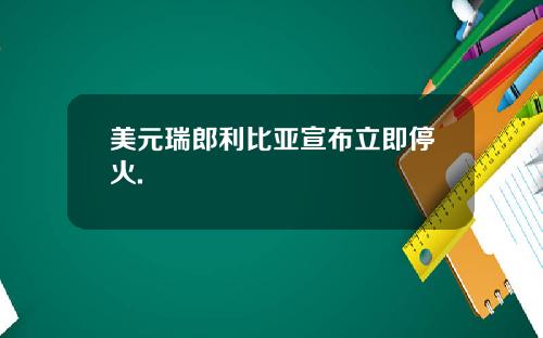 美元瑞郎利比亚宣布立即停火.