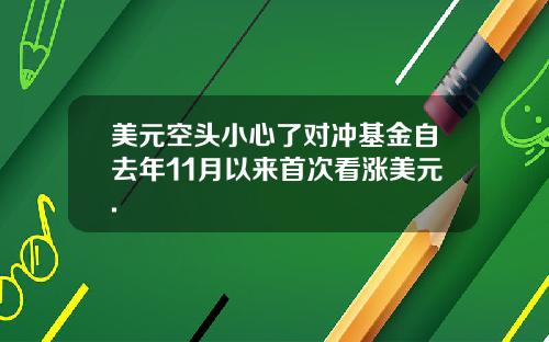 美元空头小心了对冲基金自去年11月以来首次看涨美元.