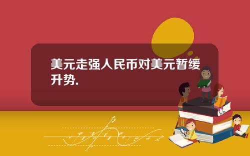 美元走强人民币对美元暂缓升势.
