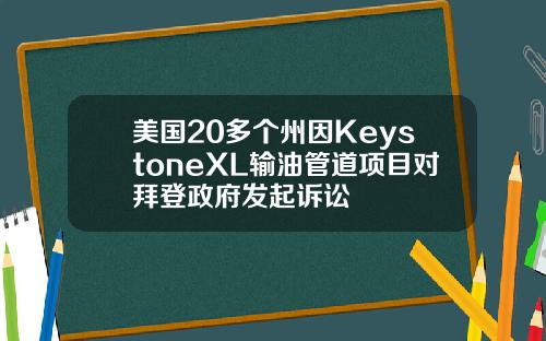 美国20多个州因KeystoneXL输油管道项目对拜登政府发起诉讼