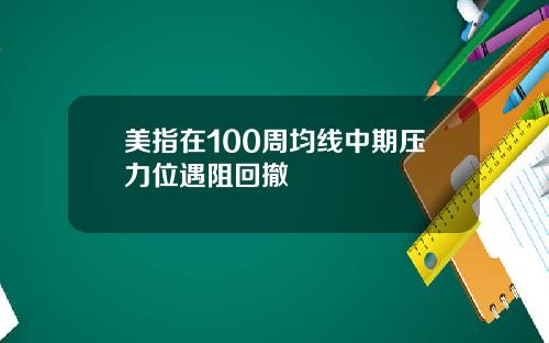 美指在100周均线中期压力位遇阻回撤