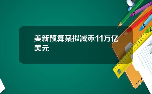 美新预算案拟减赤11万亿美元