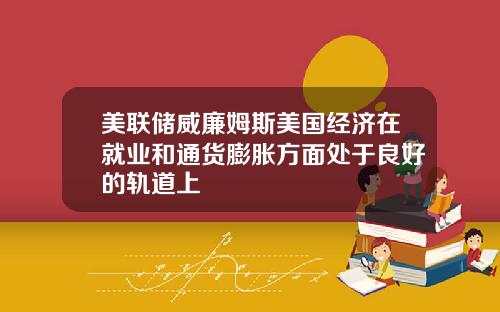 美联储威廉姆斯美国经济在就业和通货膨胀方面处于良好的轨道上