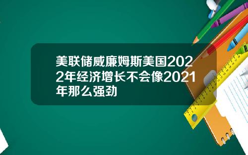 美联储威廉姆斯美国2022年经济增长不会像2021年那么强劲
