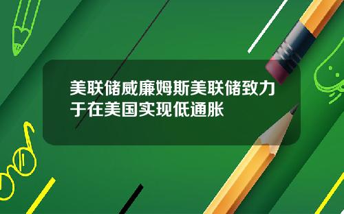 美联储威廉姆斯美联储致力于在美国实现低通胀