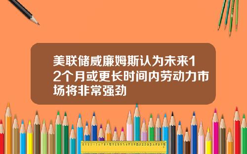 美联储威廉姆斯认为未来12个月或更长时间内劳动力市场将非常强劲