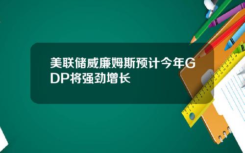 美联储威廉姆斯预计今年GDP将强劲增长