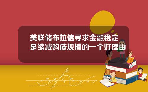 美联储布拉德寻求金融稳定是缩减购债规模的一个好理由