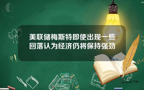 美联储梅斯特即使出现一些回落认为经济仍将保持强劲
