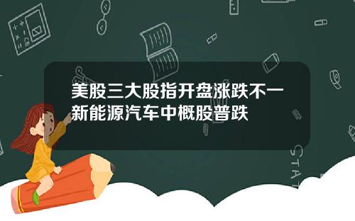 美股三大股指开盘涨跌不一新能源汽车中概股普跌