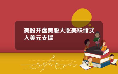美股开盘美股大涨美联储买入美元支撑