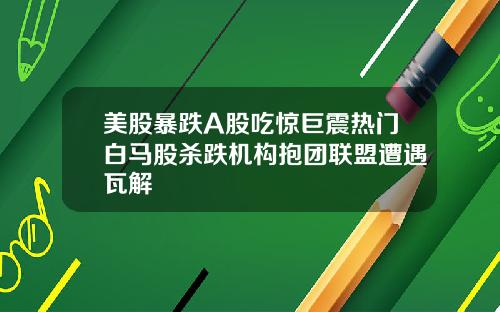 美股暴跌A股吃惊巨震热门白马股杀跌机构抱团联盟遭遇瓦解