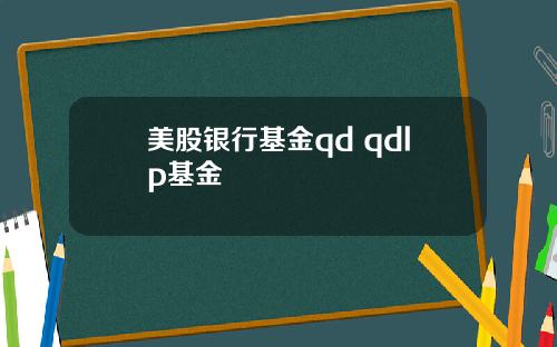 美股银行基金qd qdlp基金
