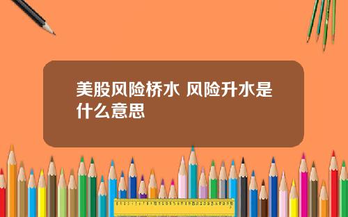 美股风险桥水 风险升水是什么意思