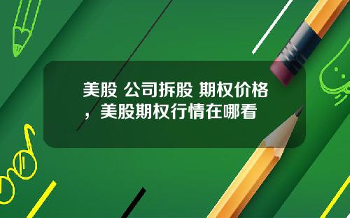 美股 公司拆股 期权价格，美股期权行情在哪看