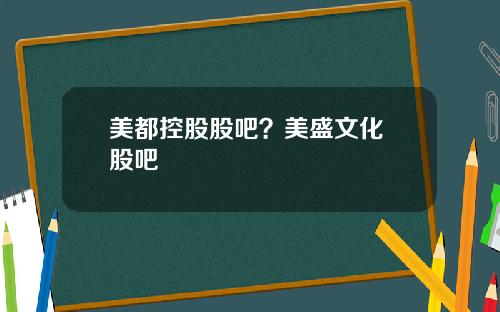 美都控股股吧？美盛文化 股吧